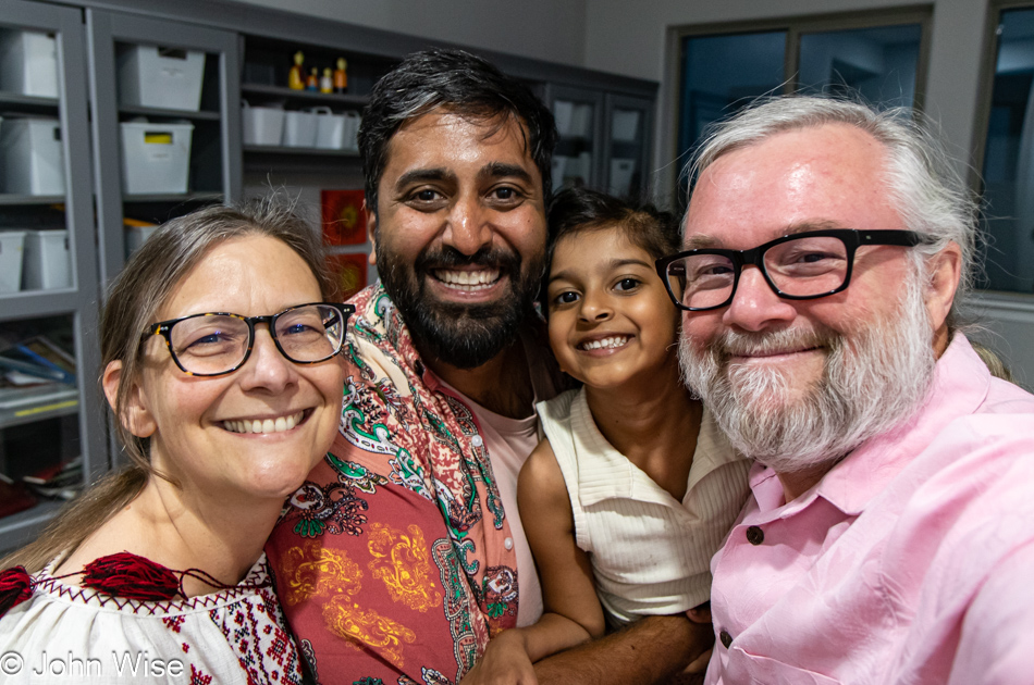 Caroline Wise, Jay Patel and his daughter, John Wise in Phoenix, Arizona