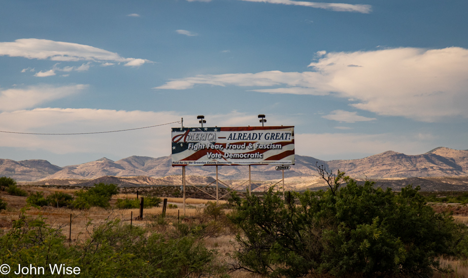 Billboard near Three Way (between Clifton and Duncan) in Arizona