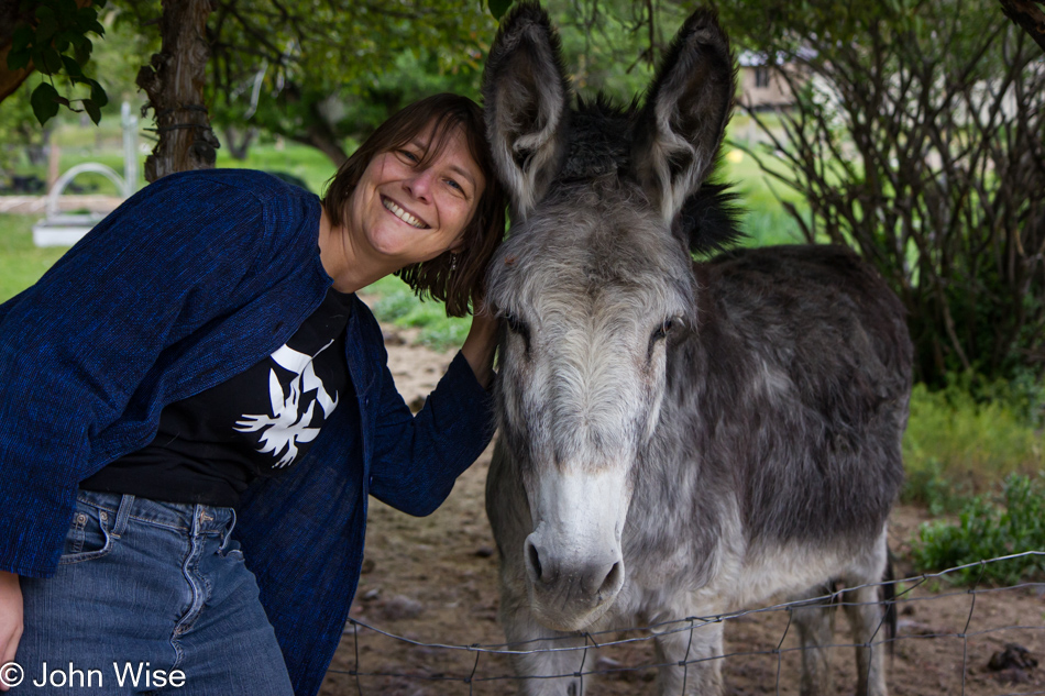 Caroline Wise with Maisy the Donkey in Glendale, Utah