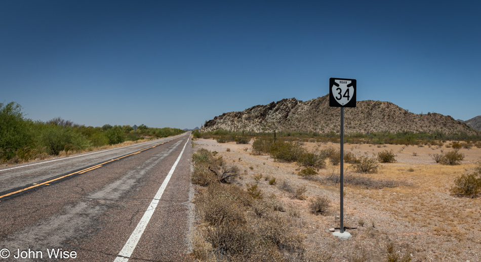 Indian Route 34 on the Tohono O'odham Nation in Arizona