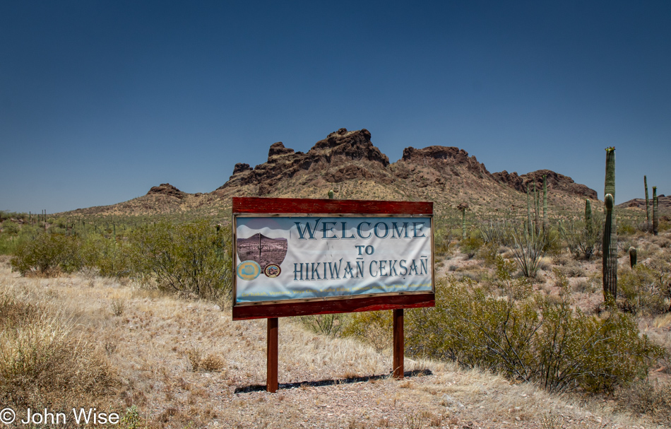 Welcome Sign to the Hikiwan District on the Tohono O'odham Nation in Arizona