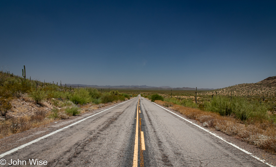 Indian Route 23 on the Tohono O'odham Nation in Arizona