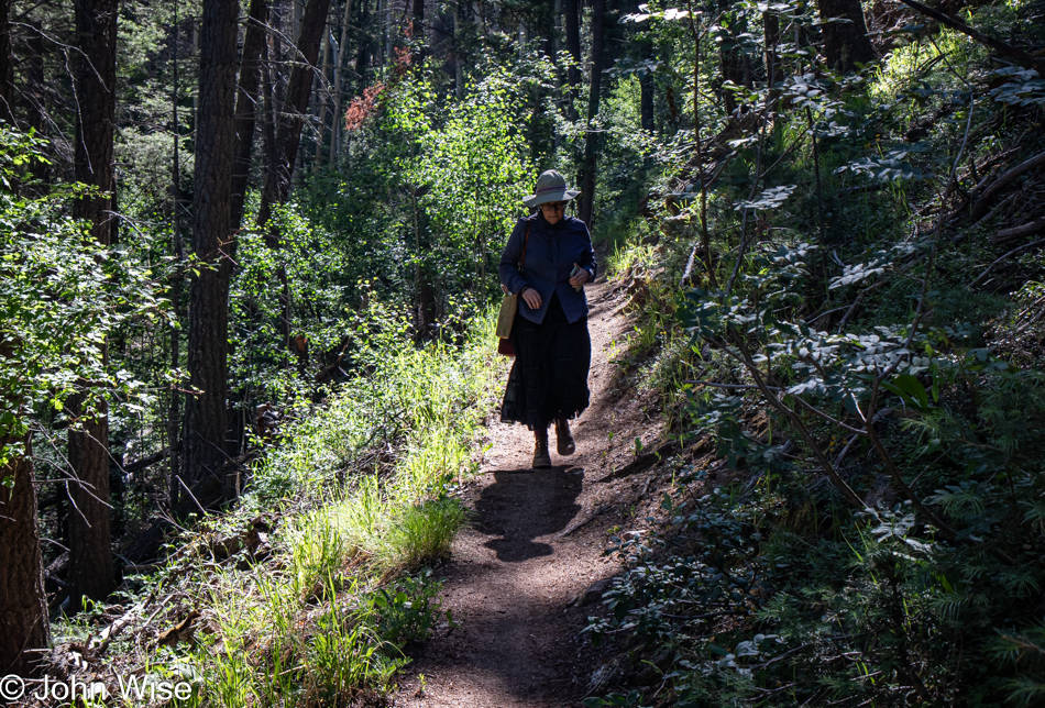 Caroline Wise on the Big Tesuque Trail in the Santa Fe National Forest, Santa Fe, New Mexico