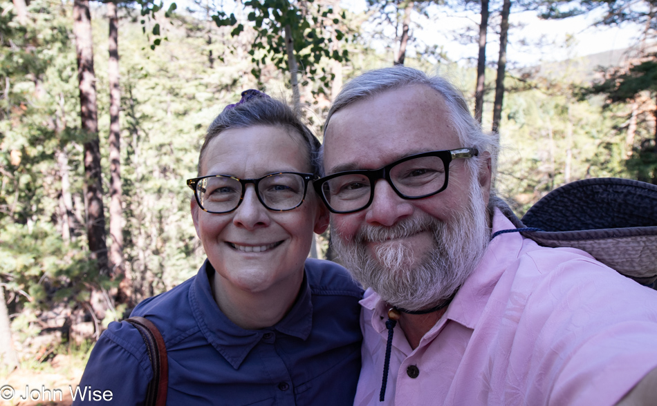 Caroline Wise and John Wise on the Big Tesuque Trail in the Santa Fe National Forest, Santa Fe, New Mexico