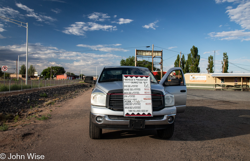 Roadside burrito seller in Sanders, Arizona