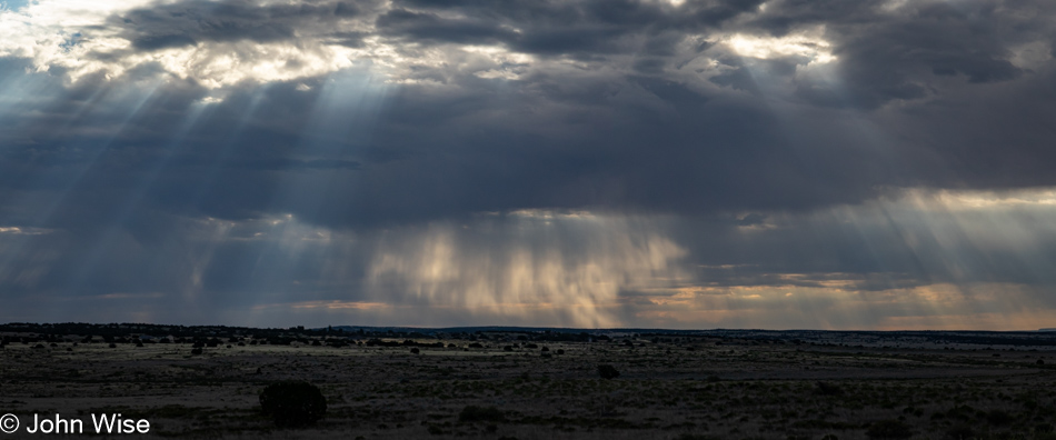 Rain to the east off US Highway 191 north of St Johns, Arizona