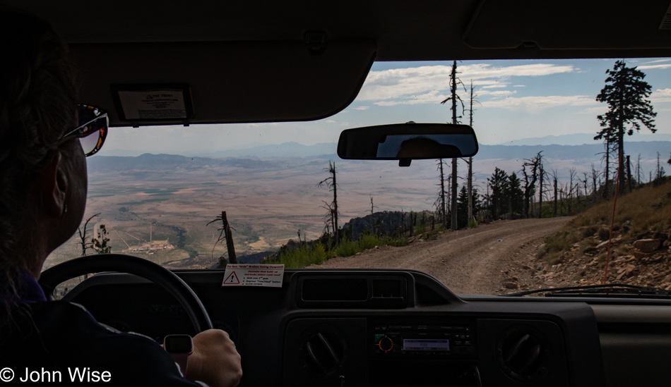 Leaving the Mt Graham International Observatory on Mt Graham near Safford, Arizona