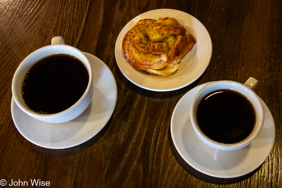 Cardamom roll and coffee in Copenhagen, Denmark