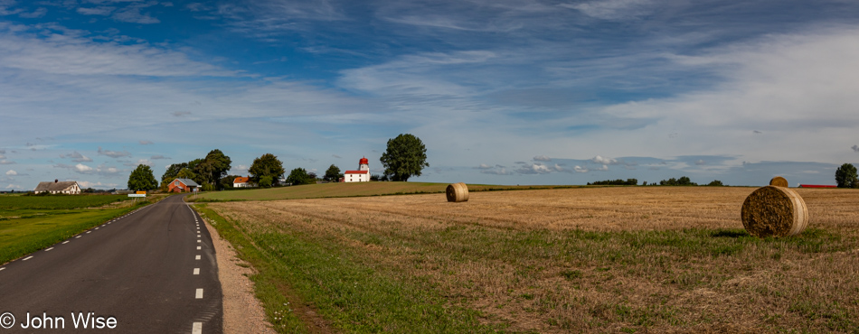 Riding up Peppingevägen in southern Sweden to the Valleberga Church