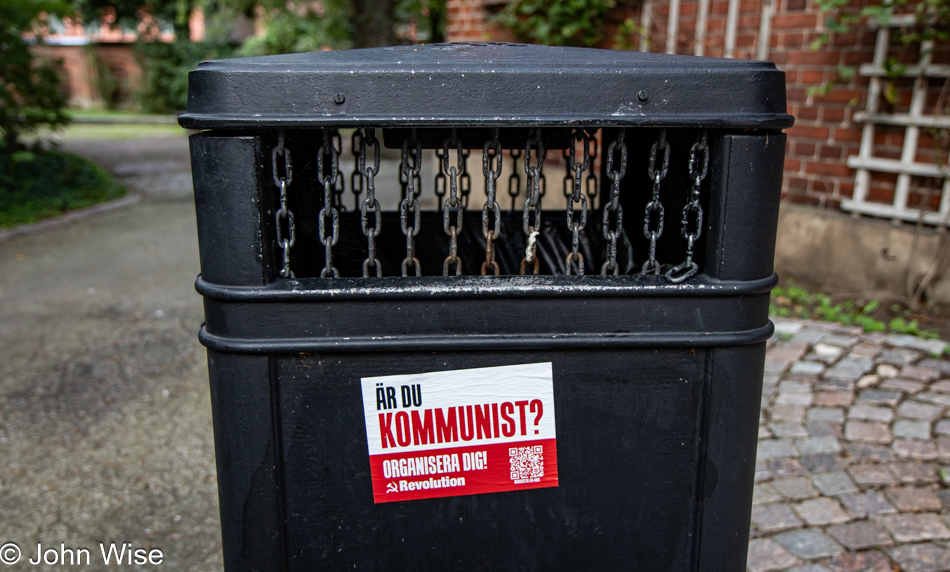 Are You Communist sticker in Lund, Sweden
