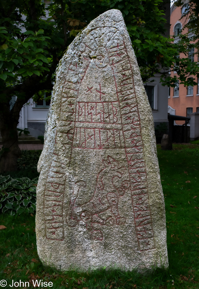 Runestone at Kulturen in Lund - Museum of Cultural History in Lund, Sweden