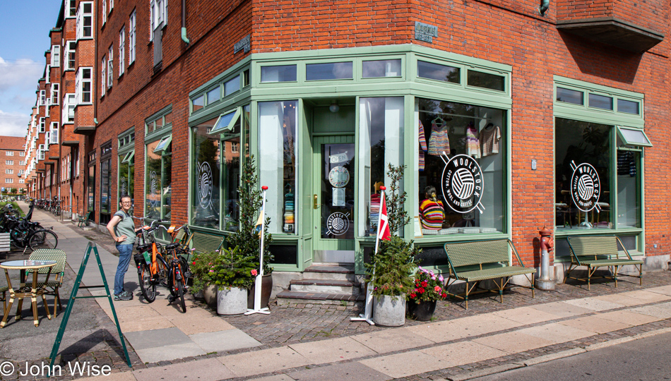 Caroline Wise at Woolstock Yarn Store in Copenhagen, Denmark