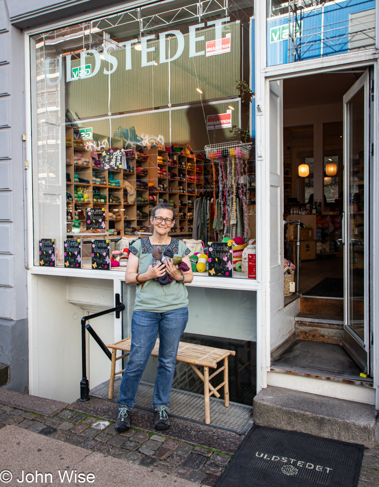 Caroline Wise at Uldstedet Yarn Store in Copenhagen, Denmark