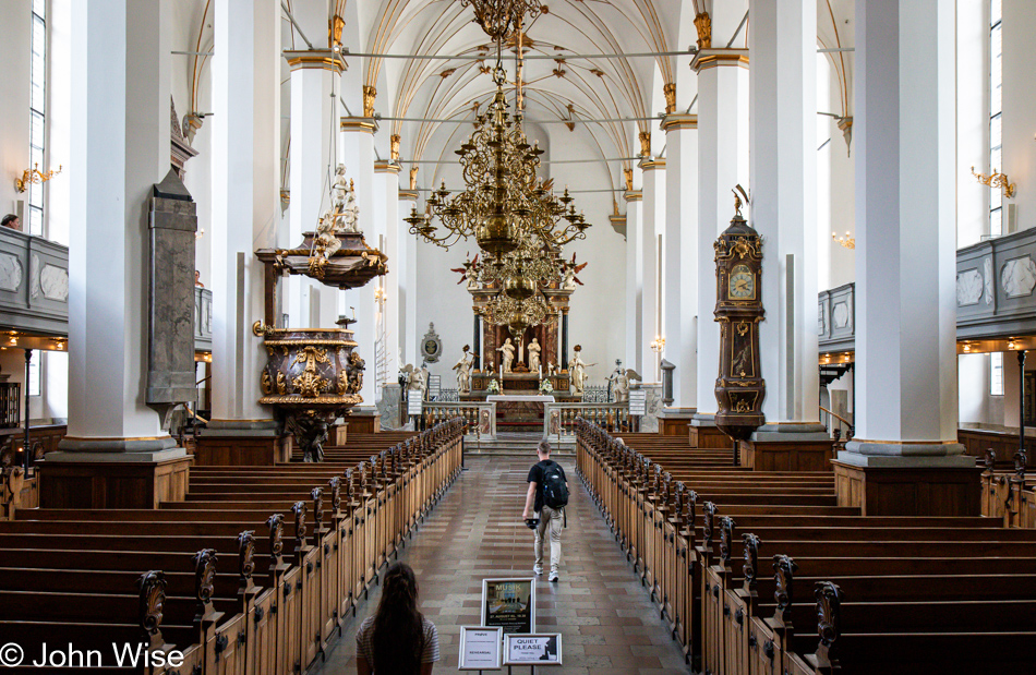 Trinitatis Church as seen from inside The Round Tower in Copenhagen, Denmark