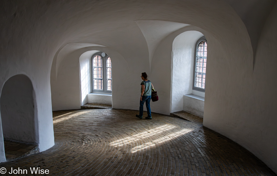 Caroline Wise at The Round Tower in Copenhagen, Denmark