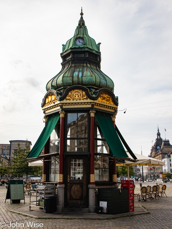 Taarnet (Green Towers) coffee shop at Kongens Nytorv in Copenhagen, Denmark