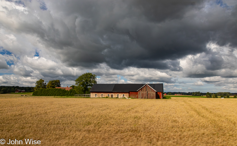 Countryside seen by rail in Sweden