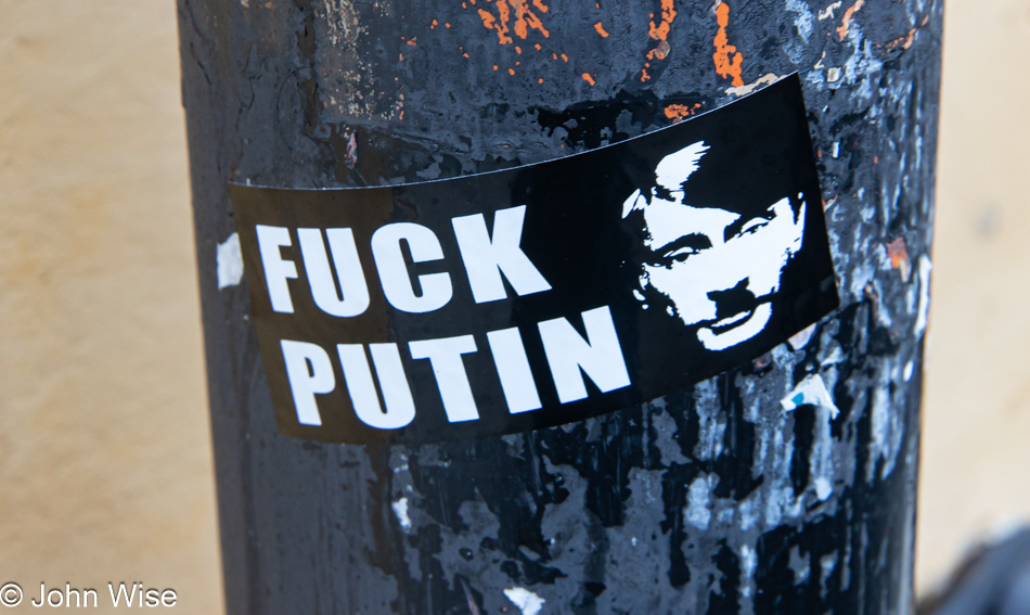 Fuck Putin sticker in Stockholm, Sweden