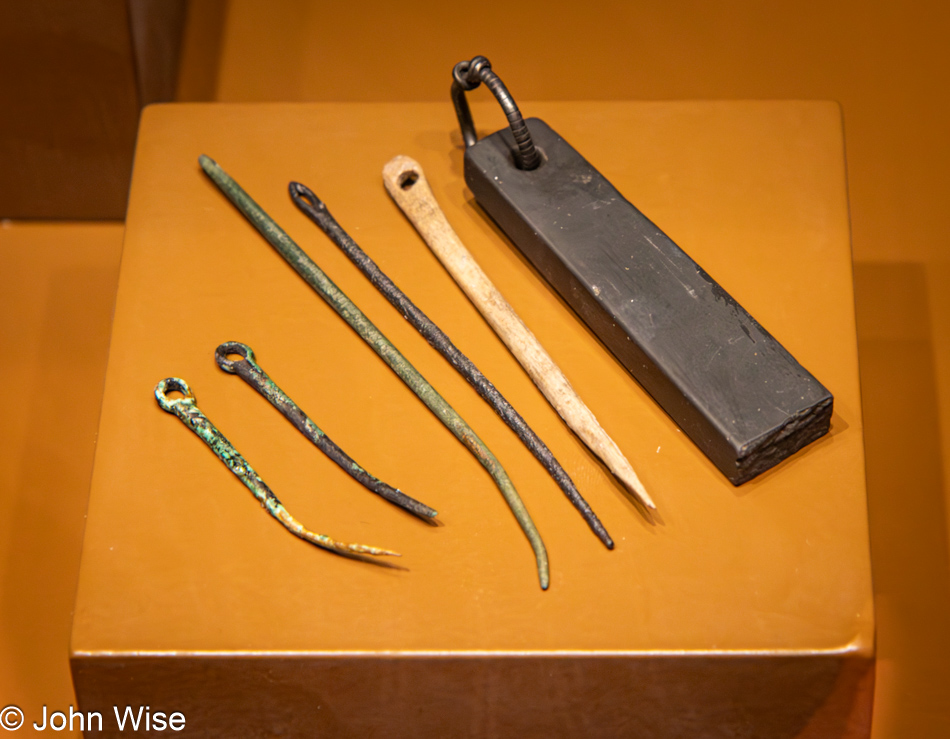 Nålbinding Needles at the Swedish History Museum in Stockholm, Sweden