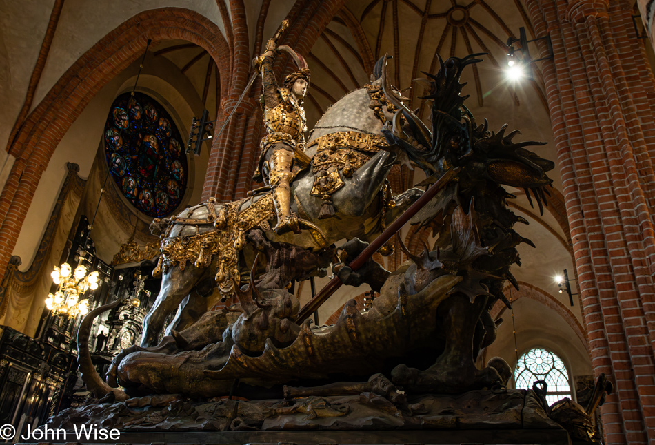Saint George and the Dragon at the Storkyrkan (The Great Church) in Stockholm, Sweden