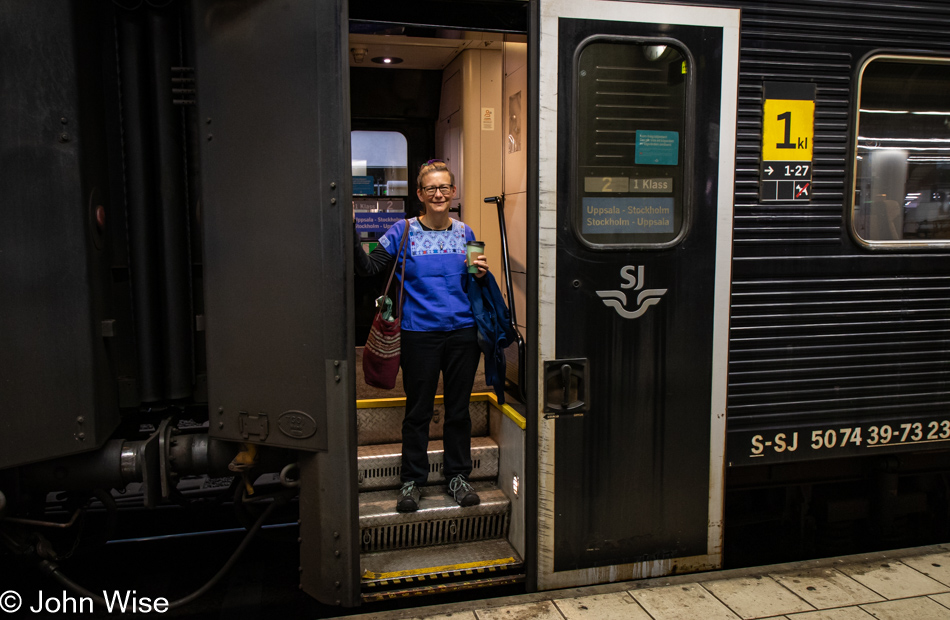 Caroline Wise at Stockholm Central Station, Sweden