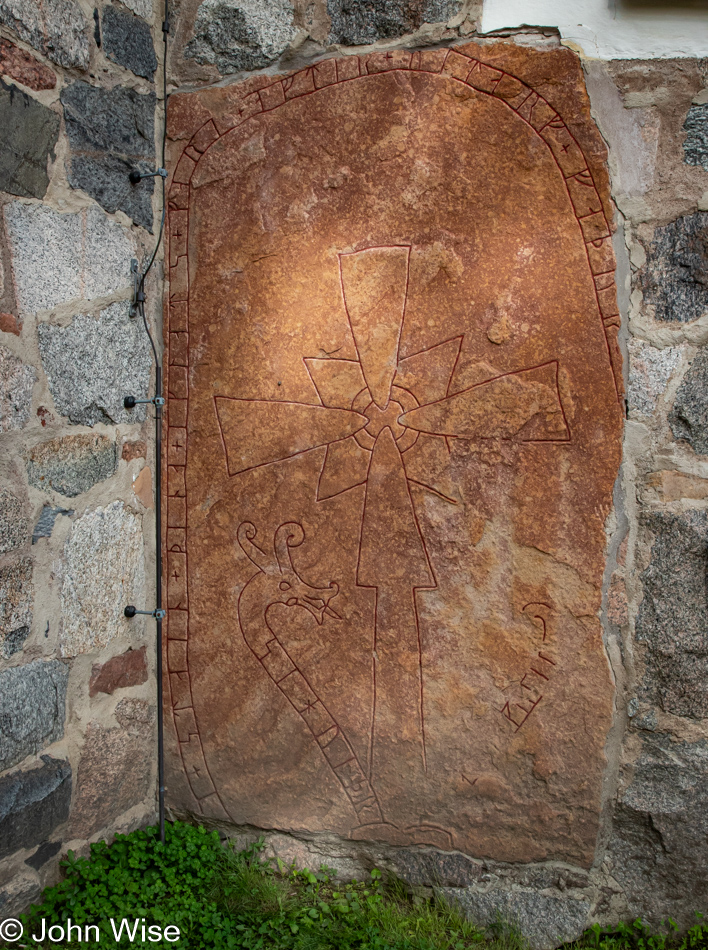 Runestone at the Old Church in Gamla Uppsala, Sweden