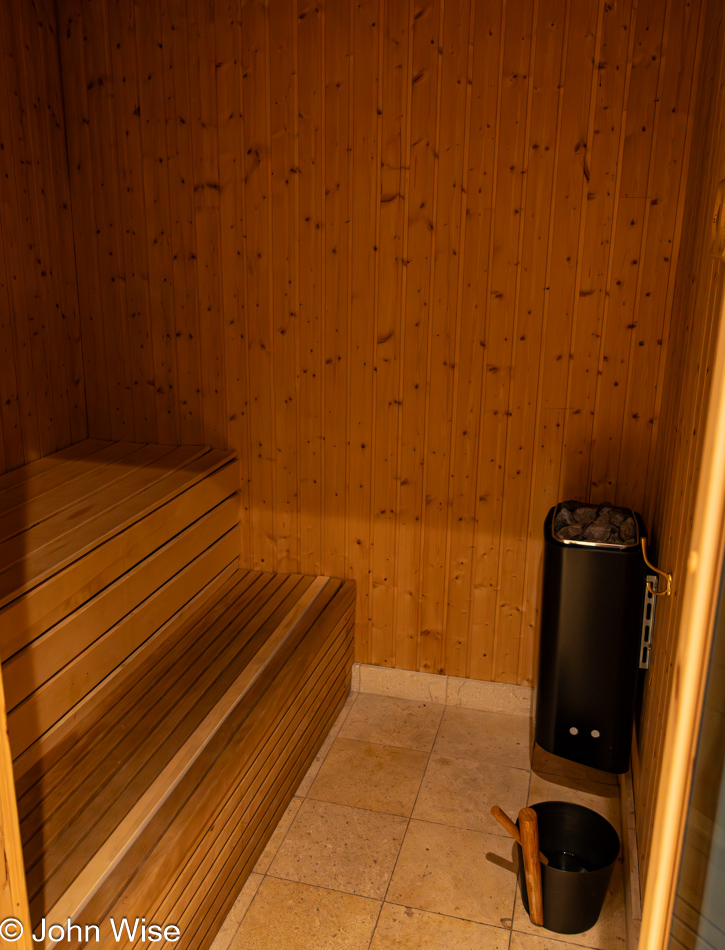 Sauna at Guldsmeden Hotel in Oslo, Norway