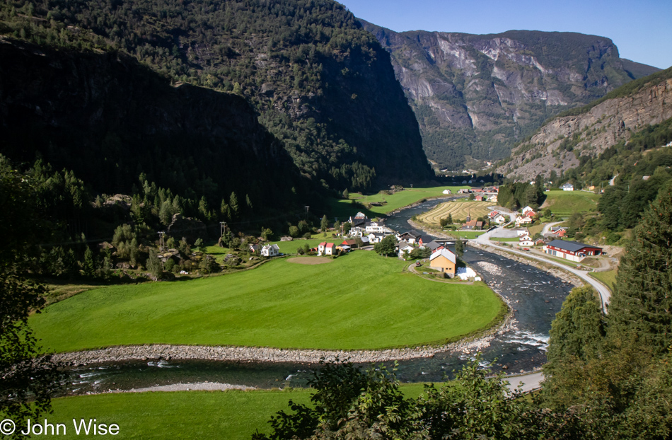 Flåmsbana train between Myrdal and Flåm, Norway