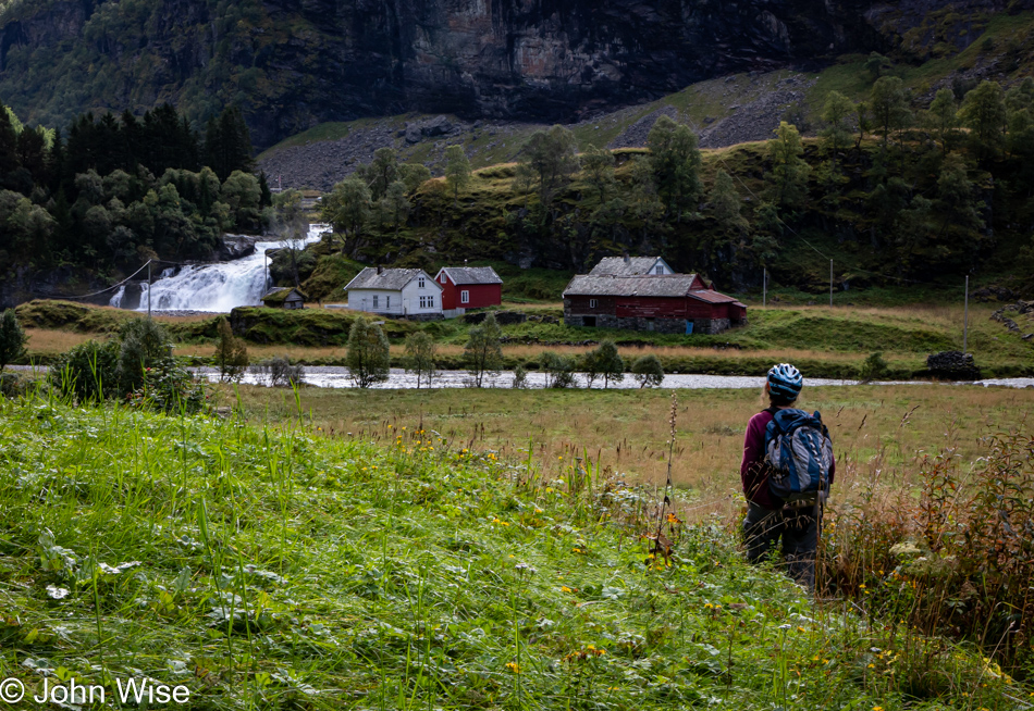 Caroline Wise on the Rallarvegen between Myrdal and Flåm, Norway