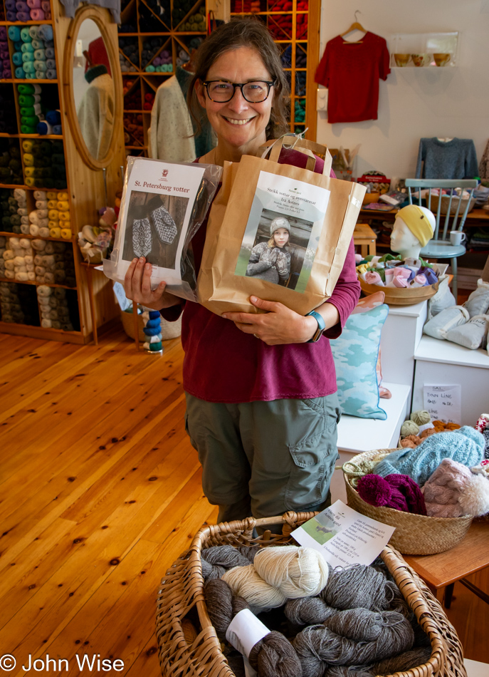 Caroline Wise at Huldra Husflid in Flåm, Norway