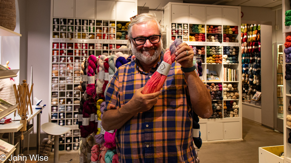 John Wise at Norwegian Spirit knitting & yarn in Bergen, Norway