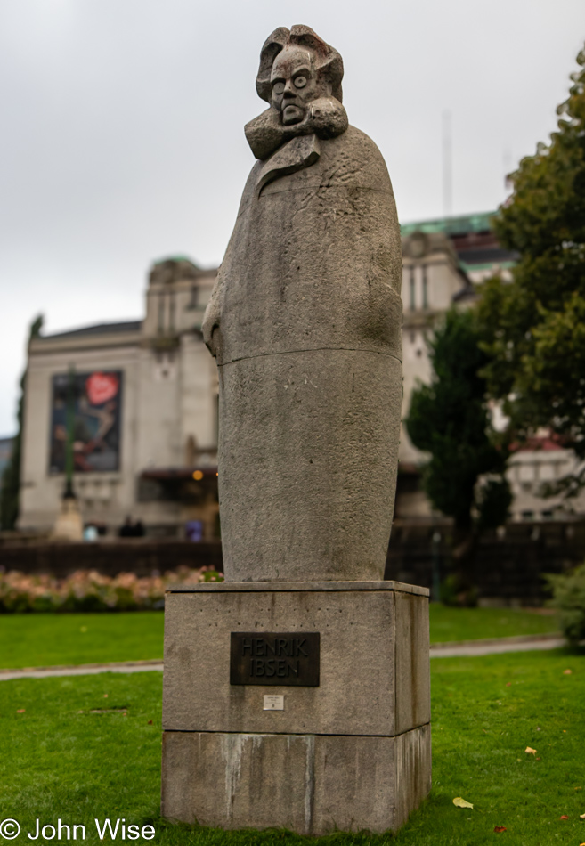 Henrik Ibsen Statue in Bergen, Norway