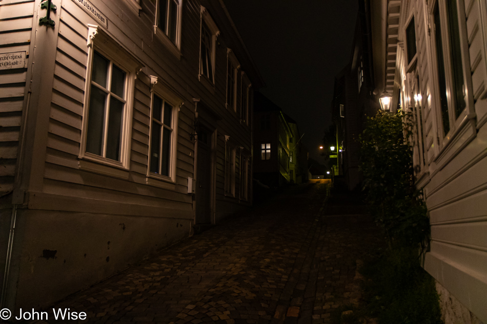 Skuteviksveien Street in the Sandviken neighborhood in Bergen, Norway