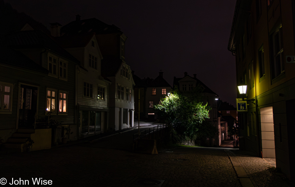 Steinkjellergaten in the Sandviken neighborhood in Bergen, Norway