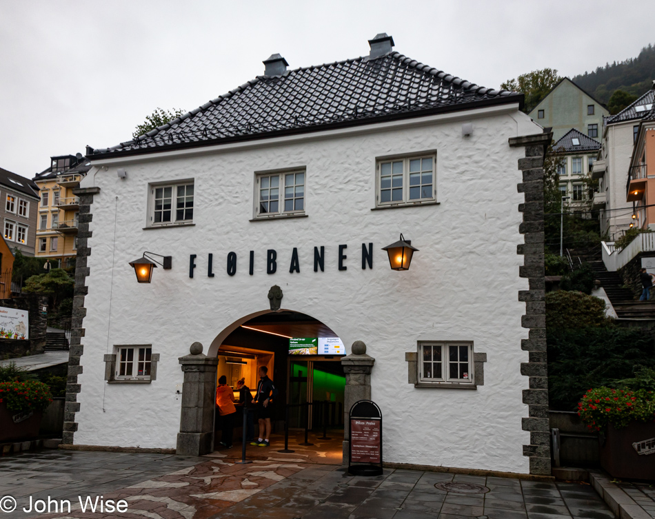 The Fløibanen Funicular in Bergen, Norway