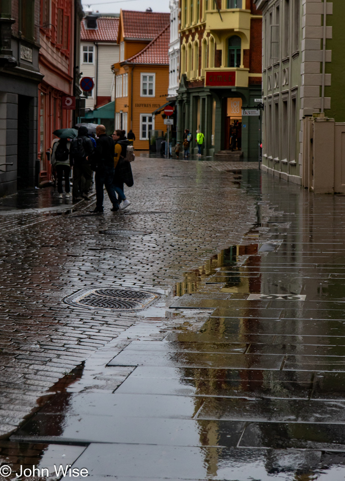 Rainy scene in Bergen, Norway