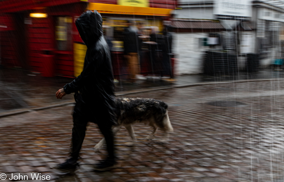 Rainy scene in Bergen, Norway