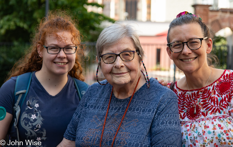 Katharina Engelhardt, Jutta Engelhardt and Caroline Wise in Frankfurt, Germany