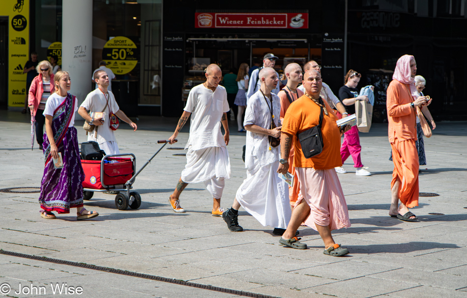 Hare Krishna members in Frankfurt, Germany