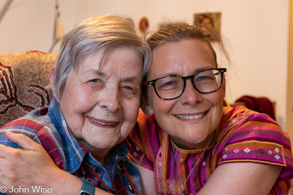 Jutta Engelhardt and Caroline Wise at Lebenshaus in Frankfurt, Germany