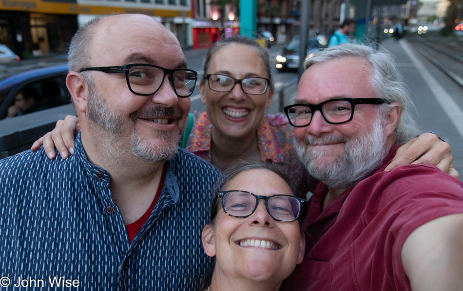 Olaf and Sylvia with John and Caroline in Frankfurt, Germany