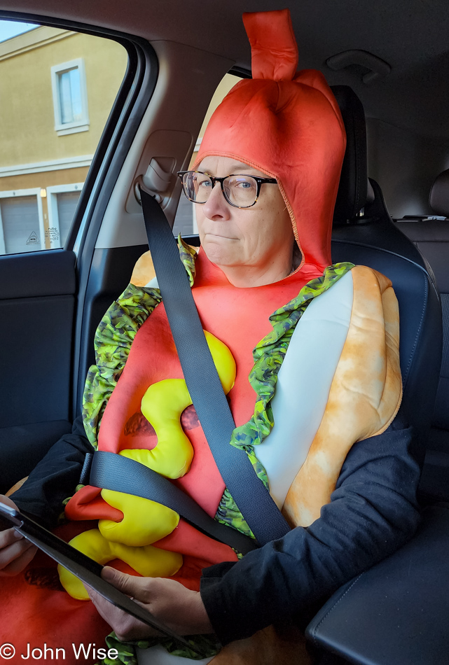 Caroline Wise is a hot Pølse on Halloween in Phoenix, Arizona