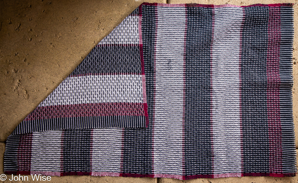 Handwoven tea towel made by Caroline Wise in Phoenix, Arizona