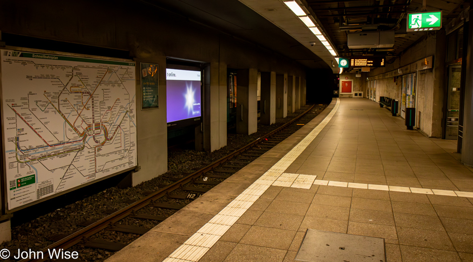 U-Bahn underground train stop in Frankfurt, Germany