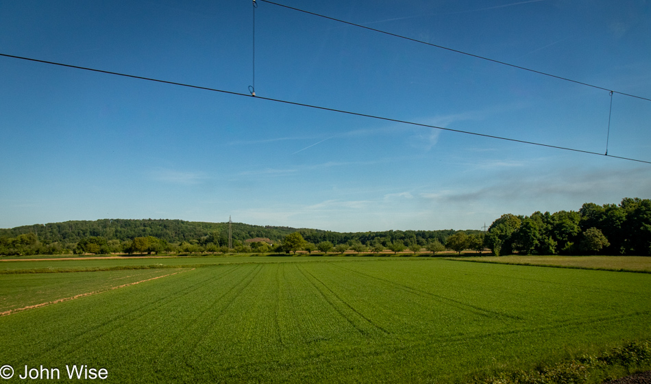 Train route from Frankfurt to Gelnhausen, Germany
