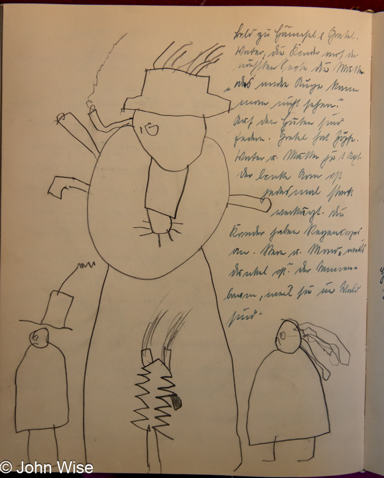 Hanns' drawing in Christian Engelhardt's diary, his father.